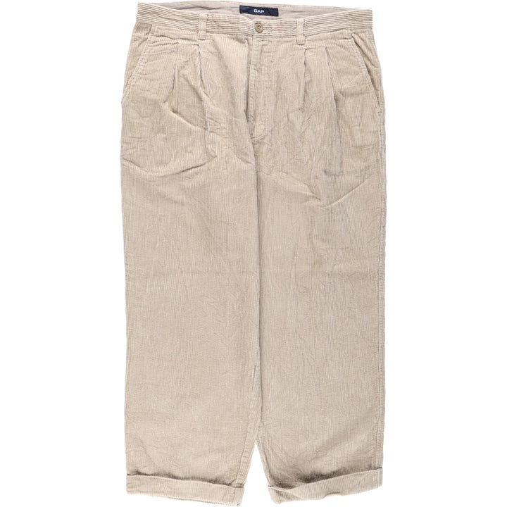 2000'S GAP EASY FIT Two-Pleat Corduroy Pants, Men's Size W37 (approx.) cotton ivory Vintage Second Hand