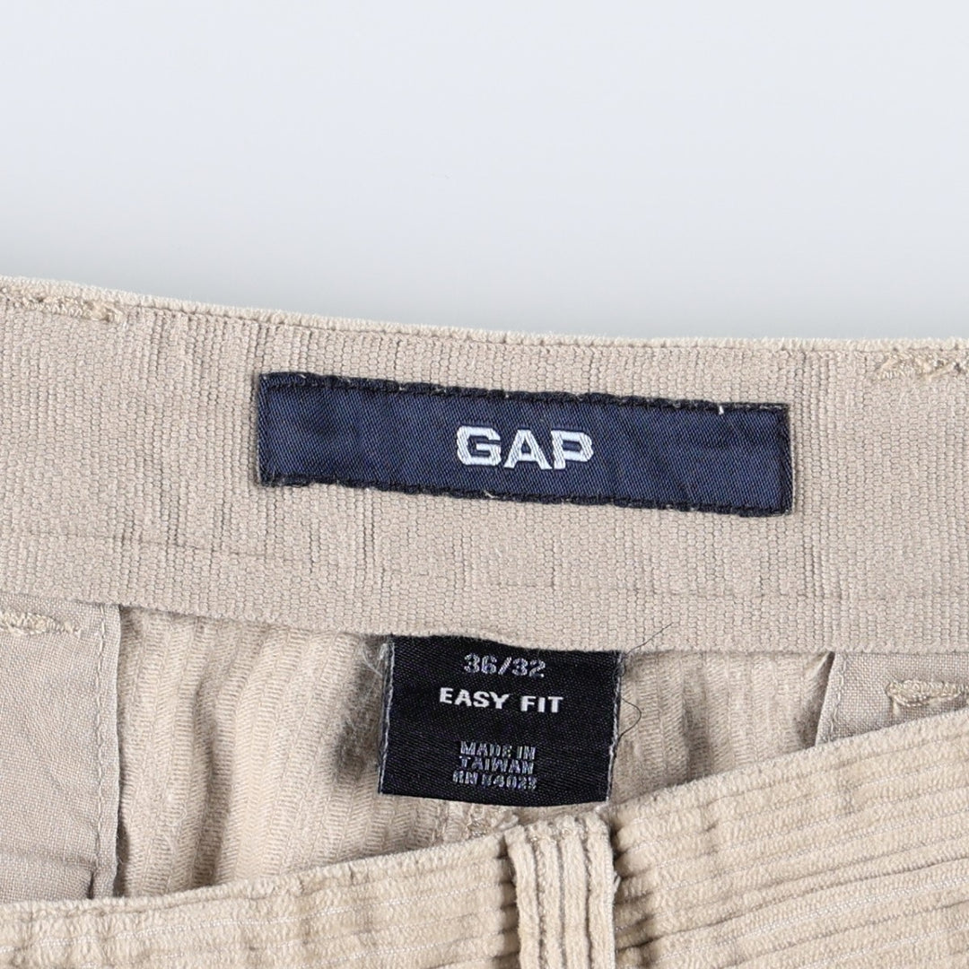 2000'S GAP EASY FIT Two-Pleat Corduroy Pants, Men's Size W37 (approx.) cotton ivory Vintage Second Hand