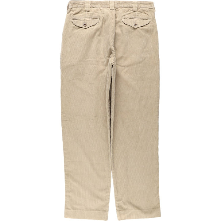 90s-00'S LLBean Classic Fit Two-Pleat Corduroy Pants, Men's W35 (approx.), Vintage cotton Beige type Vintage Second Hand