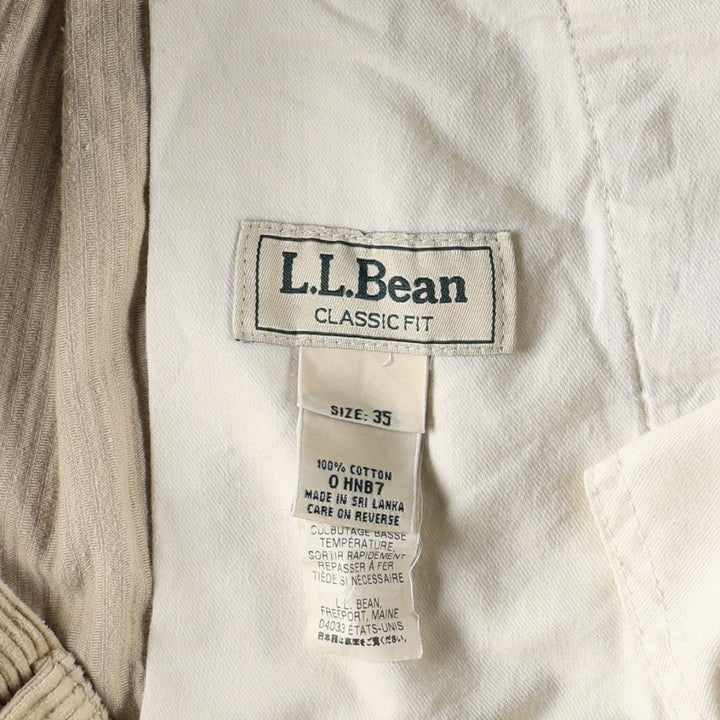 90s-00'S LLBean Classic Fit Two-Pleat Corduroy Pants, Men's W35 (approx.), Vintage cotton Beige type Vintage Second Hand