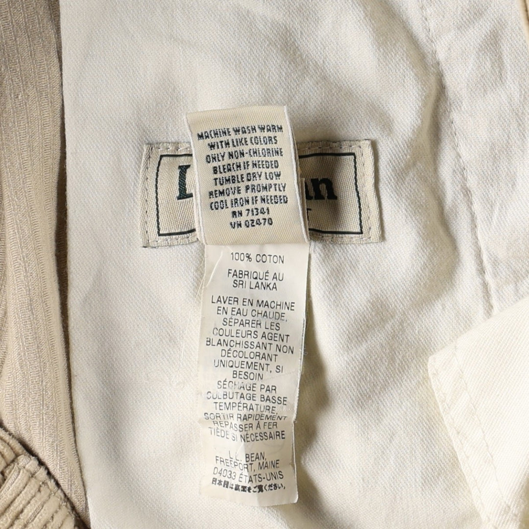 90s-00'S LLBean Classic Fit Two-Pleat Corduroy Pants, Men's W35 (approx.), Vintage cotton Beige type Vintage Second Hand