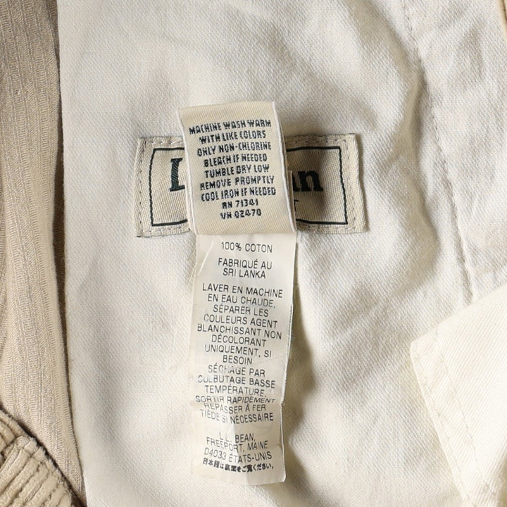 90s-00'S LLBean Classic Fit Two-Pleat Corduroy Pants, Men's W35 (approx.), Vintage cotton Beige type Vintage Second Hand