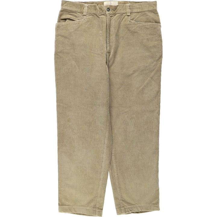 GREEN LEAVES Corduroy Pants, Made in Italy, Men's Size W36 (approx.) cotton Beige type Vintage Second Hand