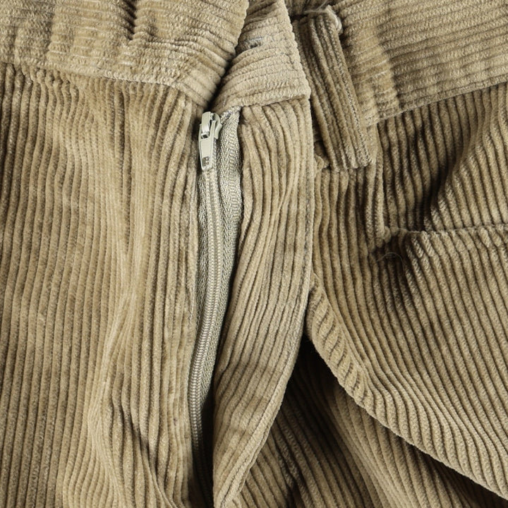 GREEN LEAVES Corduroy Pants, Made in Italy, Men's Size W36 (approx.) cotton Beige type Vintage Second Hand