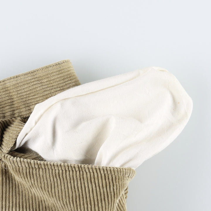 GREEN LEAVES Corduroy Pants, Made in Italy, Men's Size W36 (approx.) cotton Beige type Vintage Second Hand