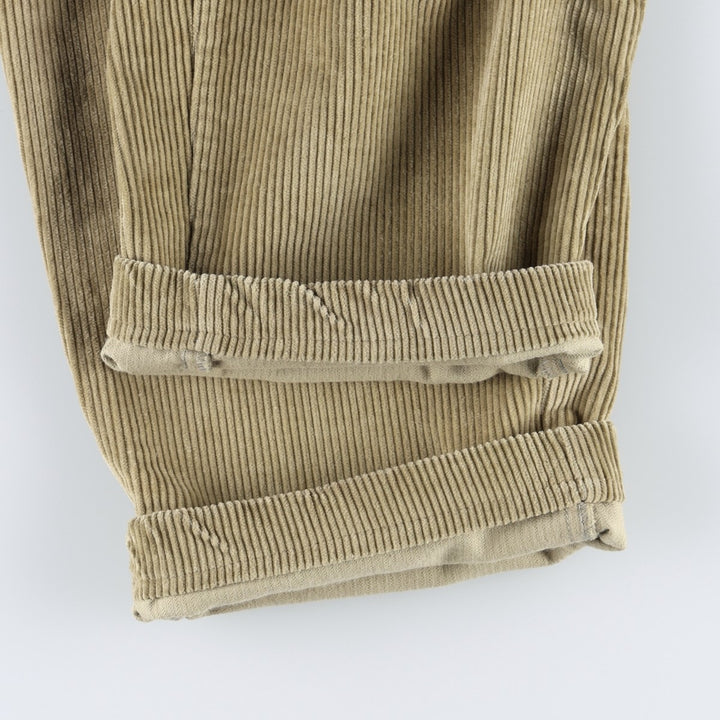 GREEN LEAVES Corduroy Pants, Made in Italy, Men's Size W36 (approx.) cotton Beige type Vintage Second Hand