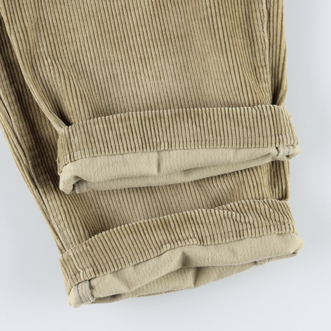 GREEN LEAVES Corduroy Pants, Made in Italy, Men's Size W36 (approx.) cotton Beige type Vintage Second Hand