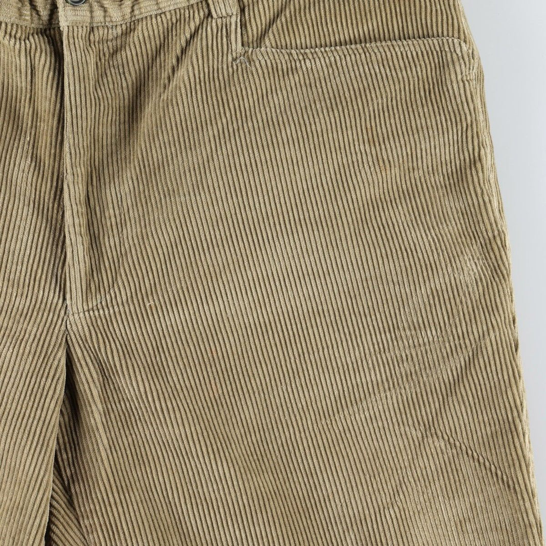 GREEN LEAVES Corduroy Pants, Made in Italy, Men's Size W36 (approx.) cotton Beige type Vintage Second Hand
