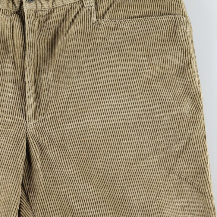 GREEN LEAVES Corduroy Pants, Made in Italy, Men's Size W36 (approx.) cotton Beige type Vintage Second Hand