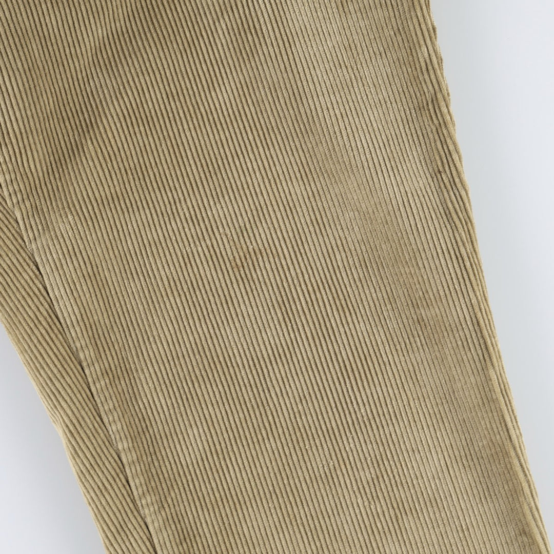 GREEN LEAVES Corduroy Pants, Made in Italy, Men's Size W36 (approx.) cotton Beige type Vintage Second Hand