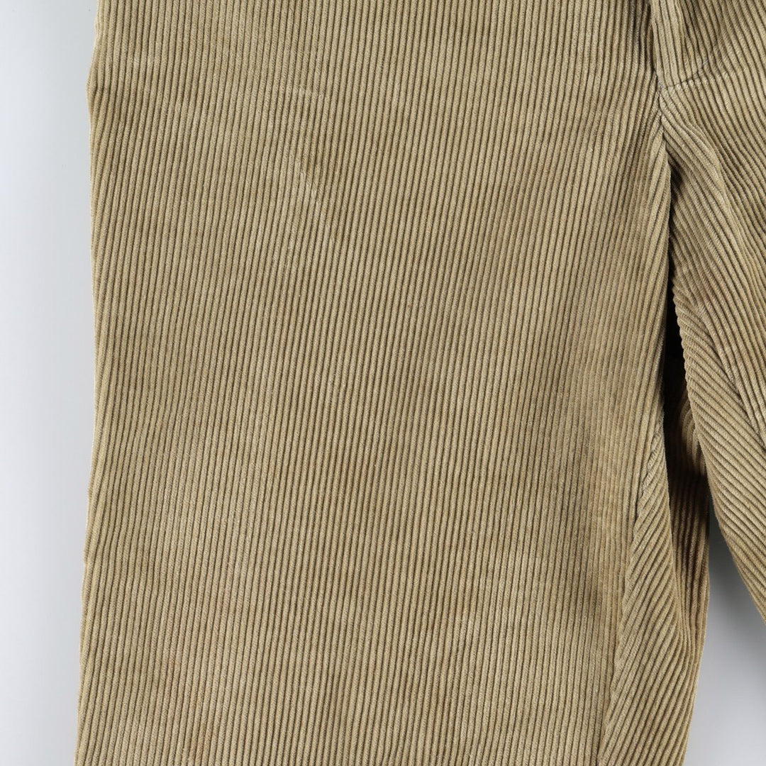 GREEN LEAVES Corduroy Pants, Made in Italy, Men's Size W36 (approx.) cotton Beige type Vintage Second Hand