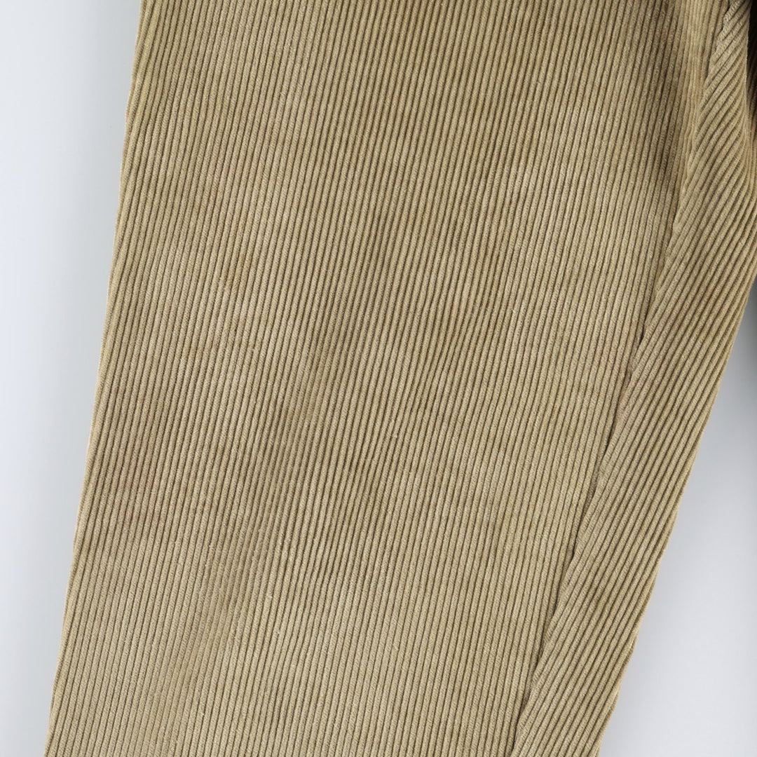 GREEN LEAVES Corduroy Pants, Made in Italy, Men's Size W36 (approx.) cotton Beige type Vintage Second Hand