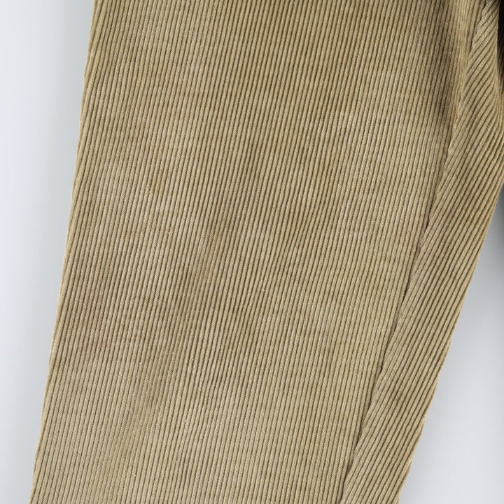 GREEN LEAVES Corduroy Pants, Made in Italy, Men's Size W36 (approx.) cotton Beige type Vintage Second Hand