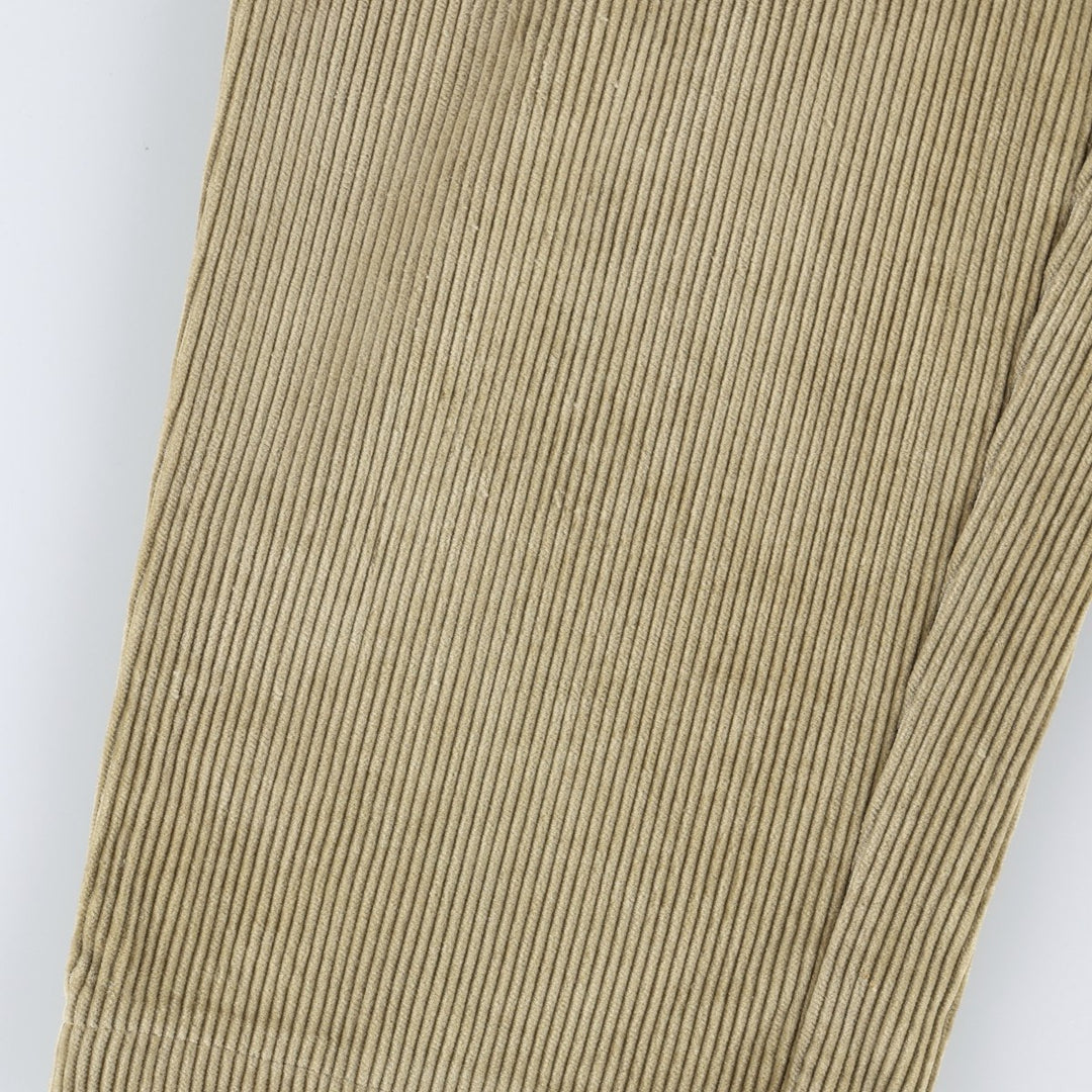 GREEN LEAVES Corduroy Pants, Made in Italy, Men's Size W36 (approx.) cotton Beige type Vintage Second Hand