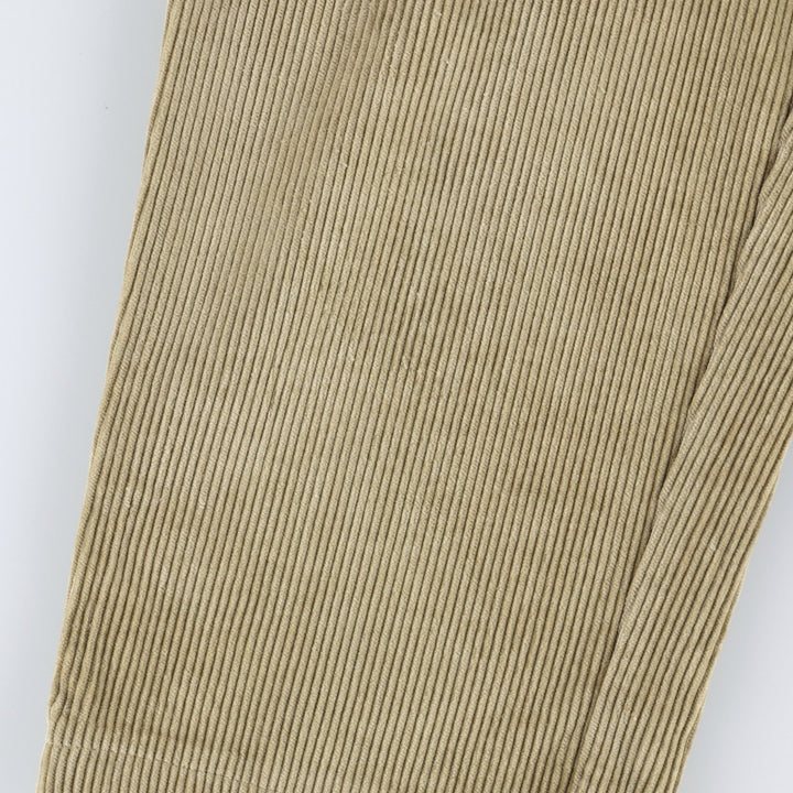 GREEN LEAVES Corduroy Pants, Made in Italy, Men's Size W36 (approx.) cotton Beige type Vintage Second Hand