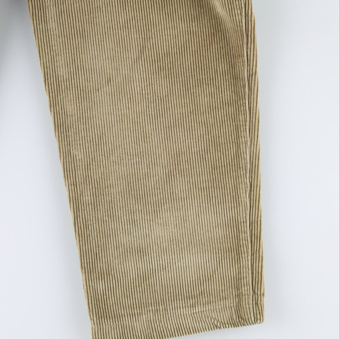 GREEN LEAVES Corduroy Pants, Made in Italy, Men's Size W36 (approx.) cotton Beige type Vintage Second Hand