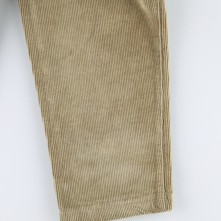 GREEN LEAVES Corduroy Pants, Made in Italy, Men's Size W36 (approx.) cotton Beige type Vintage Second Hand
