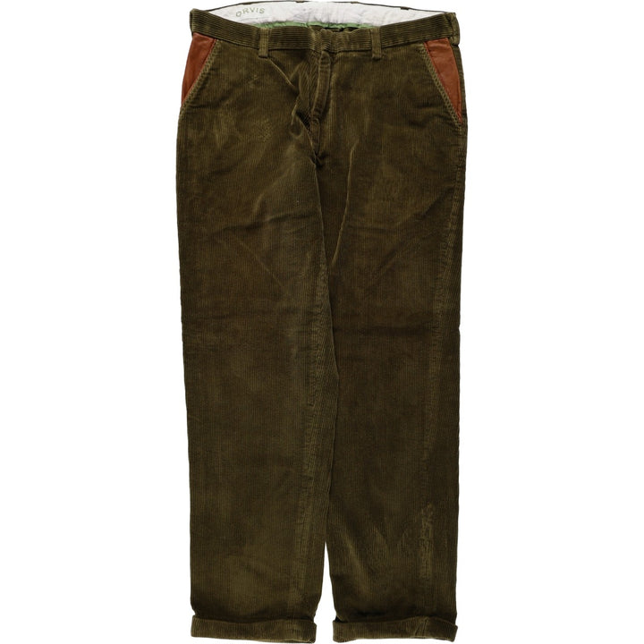 2000'S Orvis corduroy pants, men's size W38 (approx.) cotton Khaki type Vintage Second Hand