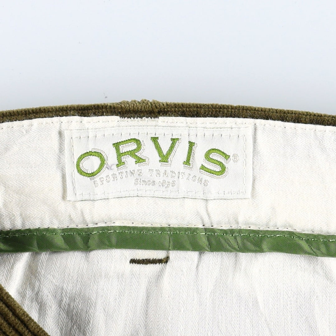 2000'S Orvis corduroy pants, men's size W38 (approx.) cotton Khaki type Vintage Second Hand
