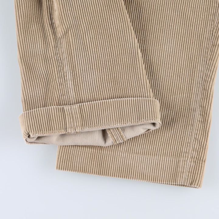 Lands' End corduroy pants with two pleats, men's size W34 (approx.) cotton Beige type Vintage Second Hand