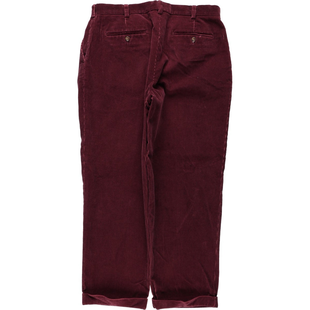 Lands' End corduroy pants with two pleats, men's size W35 (approx.) cotton wine-red Vintage Second Hand