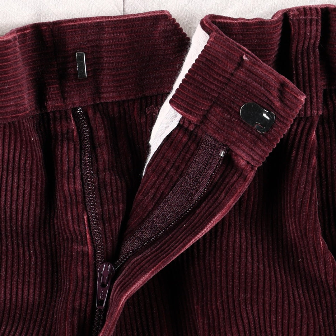 Lands' End corduroy pants with two pleats, men's size W35 (approx.) cotton wine-red Vintage Second Hand