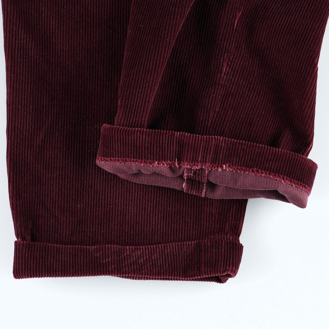 Lands' End corduroy pants with two pleats, men's size W35 (approx.) cotton wine-red Vintage Second Hand