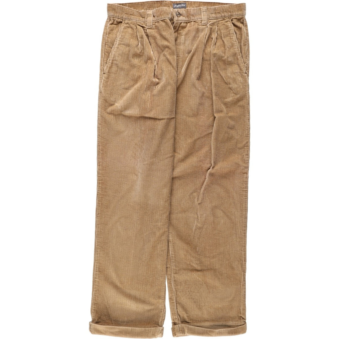 St. John's Bay Two-Pleat Corduroy Pants, Men's Size W35 (approx.) cotton Khaki type beige Vintage Second Hand