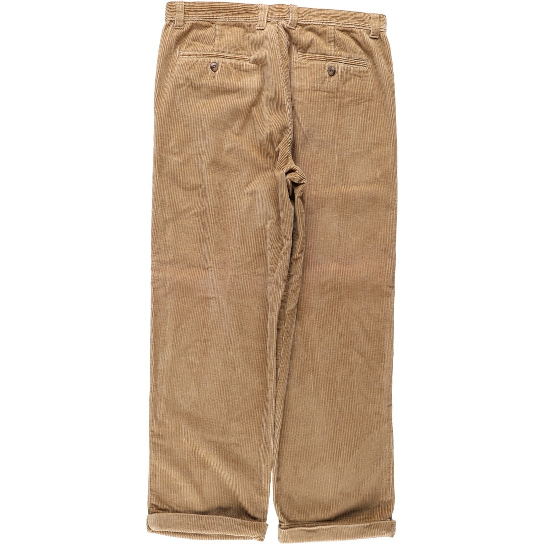 St. John's Bay Two-Pleat Corduroy Pants, Men's Size W35 (approx.) cotton Khaki type beige Vintage Second Hand