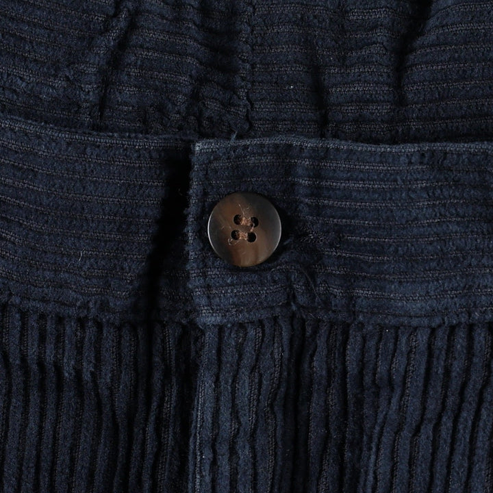 Perry Ellis corduroy pants with two pleats, men's size W34 (approx.) cotton black type Vintage Second Hand