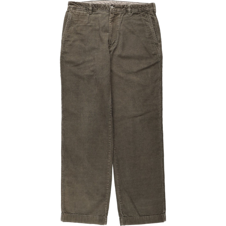 90s-00'S L.L.Bean DOUBLE L NATURAL FIT Corduroy Pants, Men's W36 (approx.), Vintage cotton Khaki type brown Vintage Second Hand