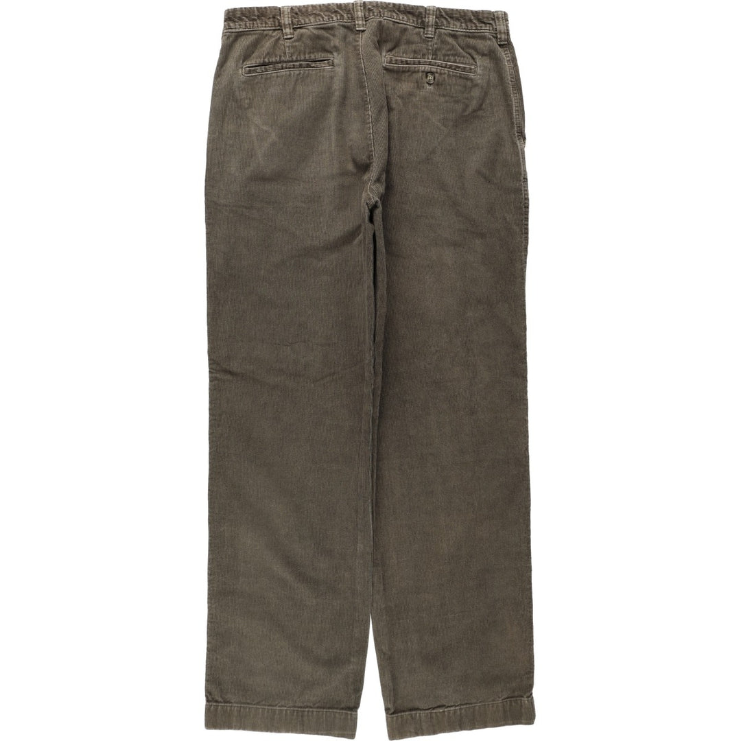 90s-00'S L.L.Bean DOUBLE L NATURAL FIT Corduroy Pants, Men's W36 (approx.), Vintage cotton Khaki type brown Vintage Second Hand