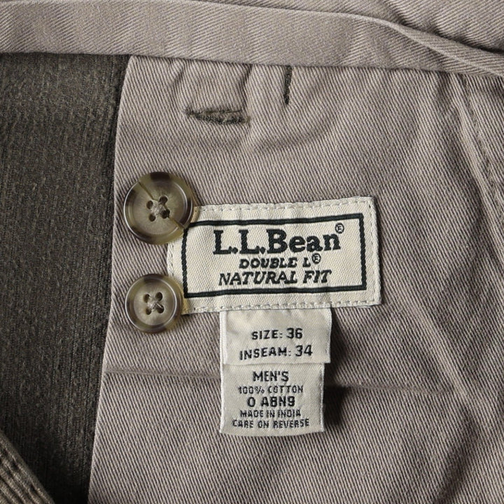 90s-00'S L.L.Bean DOUBLE L NATURAL FIT Corduroy Pants, Men's W36 (approx.), Vintage cotton Khaki type brown Vintage Second Hand