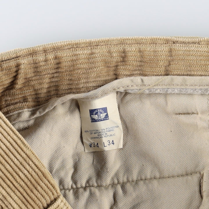 1990'S Dockers Khakis Corduroy Pants, Men's Size W34 (approx.), Vintage cotton Beige type Vintage Second Hand