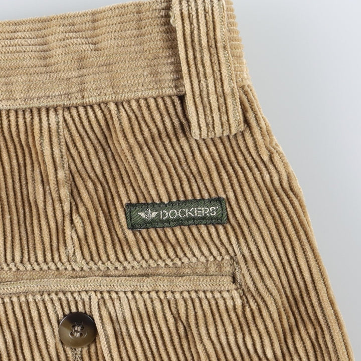 1990'S Dockers Khakis Corduroy Pants, Men's Size W34 (approx.), Vintage cotton Beige type Vintage Second Hand