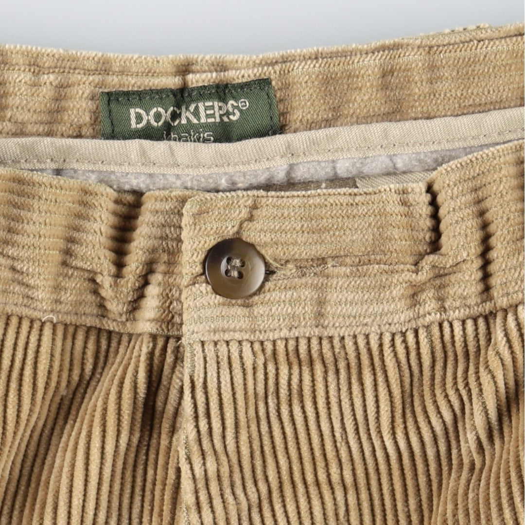 1990'S Dockers Khakis Corduroy Pants, Men's Size W34 (approx.), Vintage cotton Beige type Vintage Second Hand