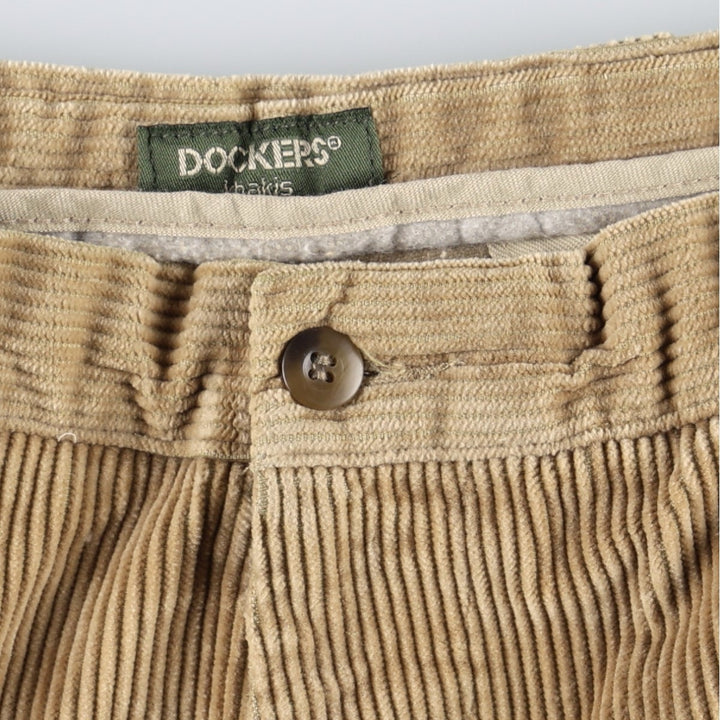 1990'S Dockers Khakis Corduroy Pants, Men's Size W34 (approx.), Vintage cotton Beige type Vintage Second Hand