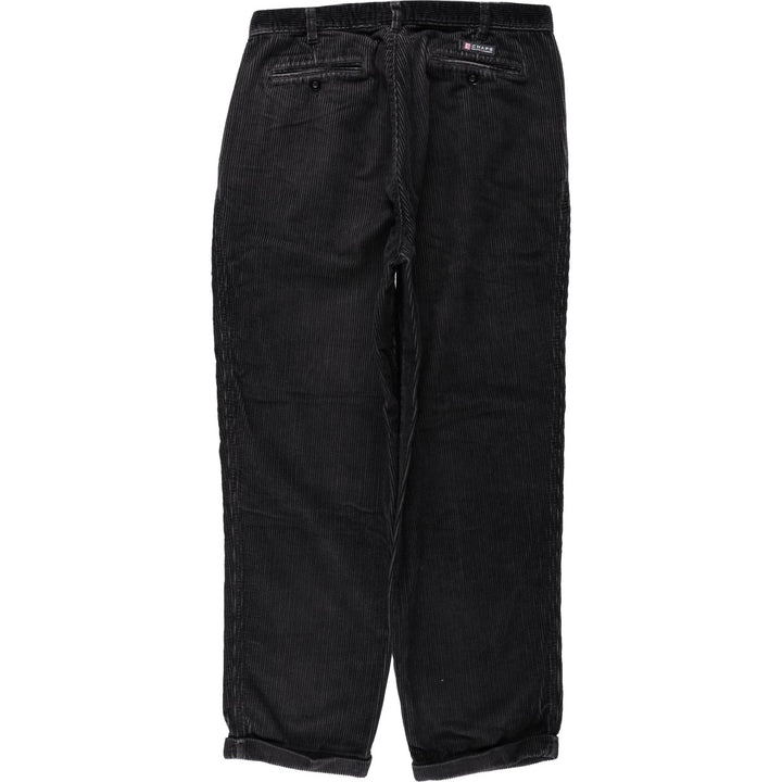Ralph Lauren Chaps Two-pleat Corduroy Pants Men's Size 34 cotton black type Vintage Second Hand