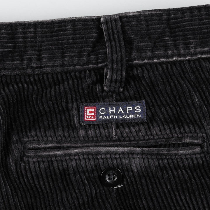 Ralph Lauren Chaps Two-pleat Corduroy Pants Men's Size 34 cotton black type Vintage Second Hand