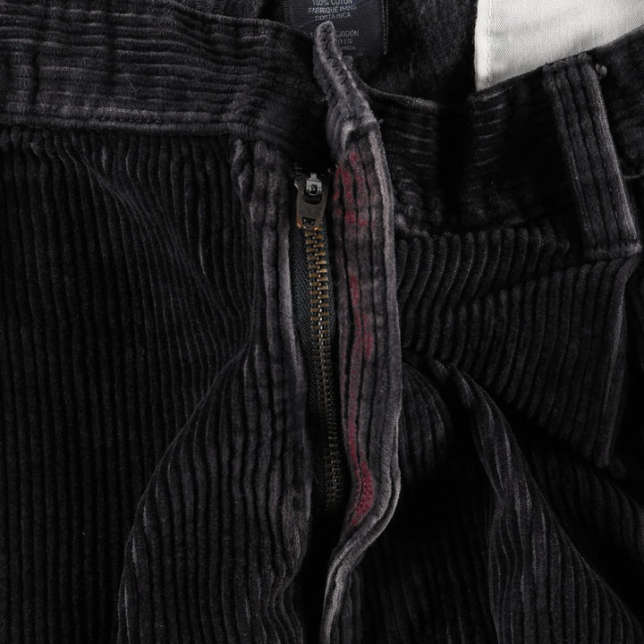 Ralph Lauren Chaps Two-pleat Corduroy Pants Men's Size 34 cotton black type Vintage Second Hand