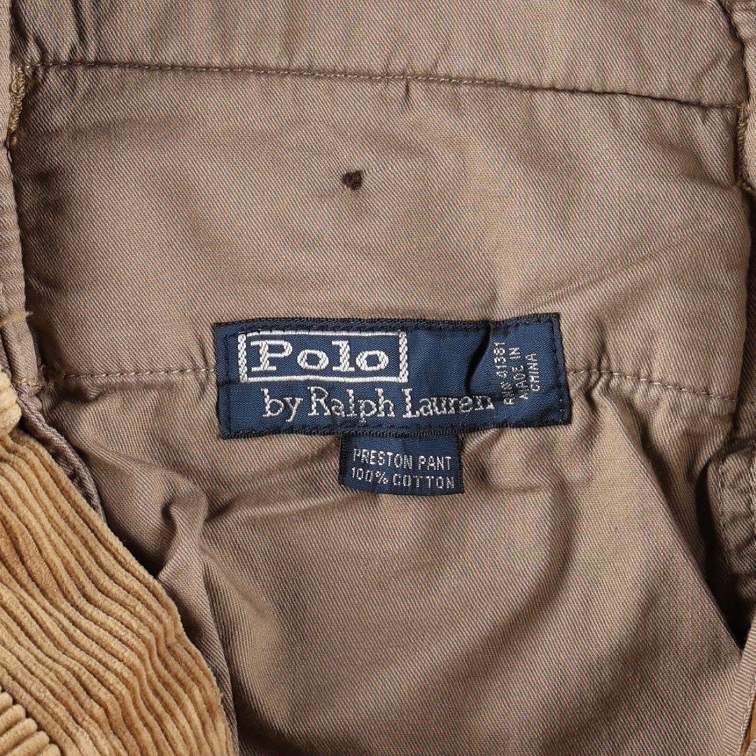 Ralph Lauren POLO by Ralph Lauren PRESTON PANT, men's corduroy pants, size W37. cotton brown type Vintage Second Hand