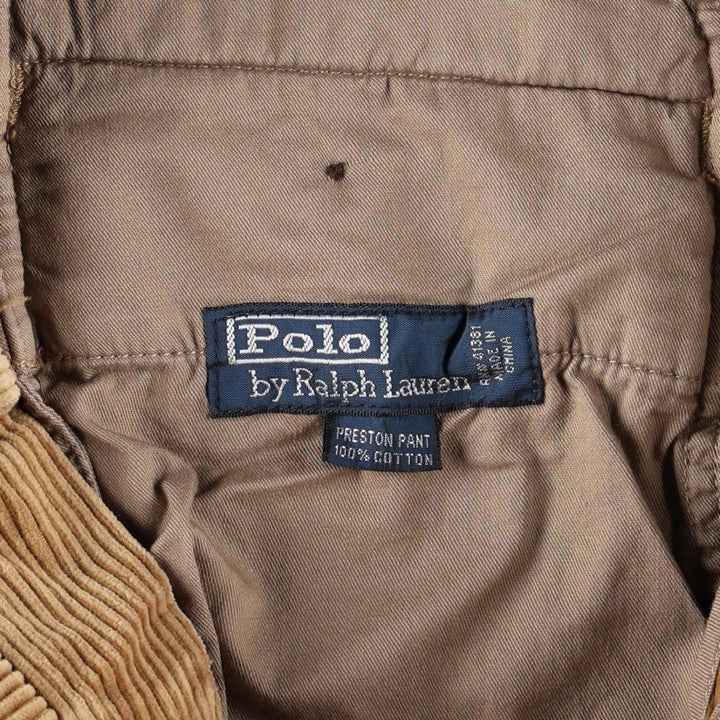 Ralph Lauren POLO by Ralph Lauren PRESTON PANT, men's corduroy pants, size W37. cotton brown type Vintage Second Hand