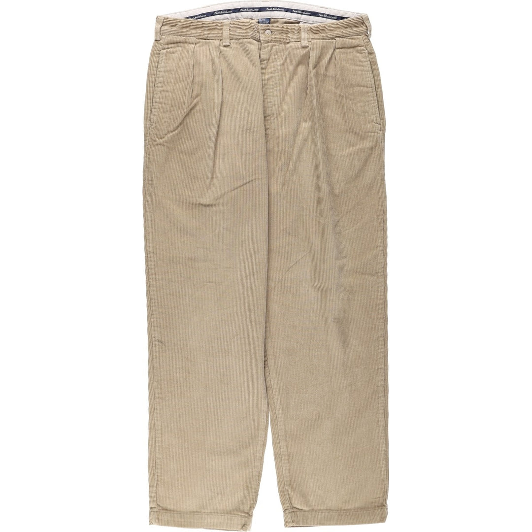 Ralph Lauren Polo Ralph Lauren ANDREW PANT Two-pleat corduroy pants, men's size W35 (approx.) cotton Beige type Vintage Second Hand