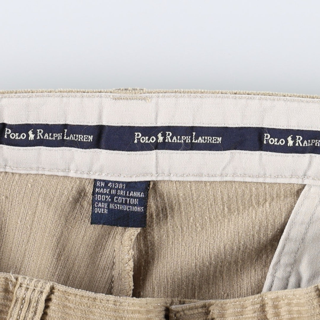 Ralph Lauren Polo Ralph Lauren ANDREW PANT Two-pleat corduroy pants, men's size W35 (approx.) cotton Beige type Vintage Second Hand