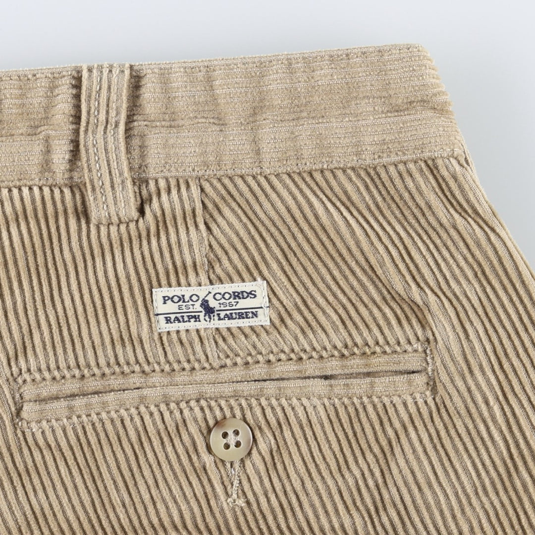 Ralph Lauren Polo Ralph Lauren ANDREW PANT Two-pleat corduroy pants, men's size W35 (approx.) cotton Beige type Vintage Second Hand