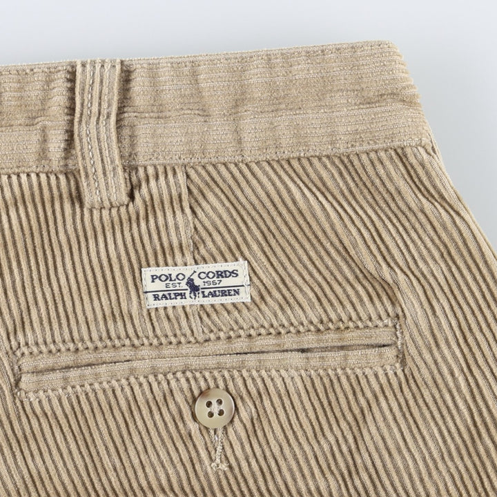 Ralph Lauren Polo Ralph Lauren ANDREW PANT Two-pleat corduroy pants, men's size W35 (approx.) cotton Beige type Vintage Second Hand
