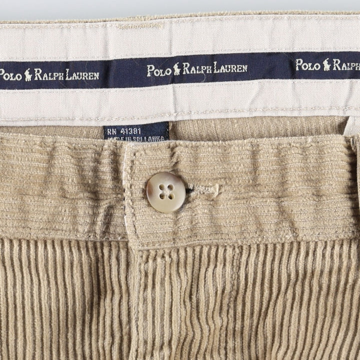 Ralph Lauren Polo Ralph Lauren ANDREW PANT Two-pleat corduroy pants, men's size W35 (approx.) cotton Beige type Vintage Second Hand
