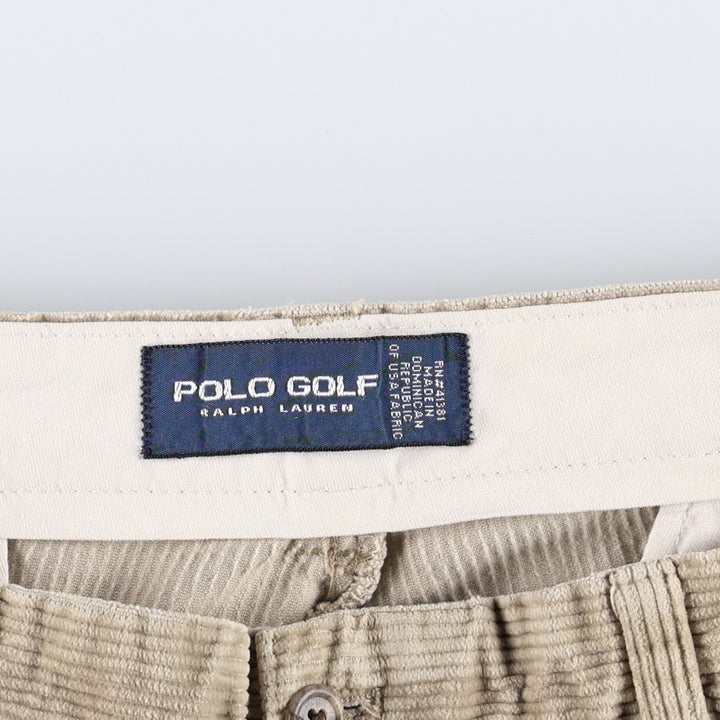 Ralph Lauren POLO GOLF Two-pleat Corduroy Pants, Men's, Size W34 cotton Beige type Vintage Second Hand