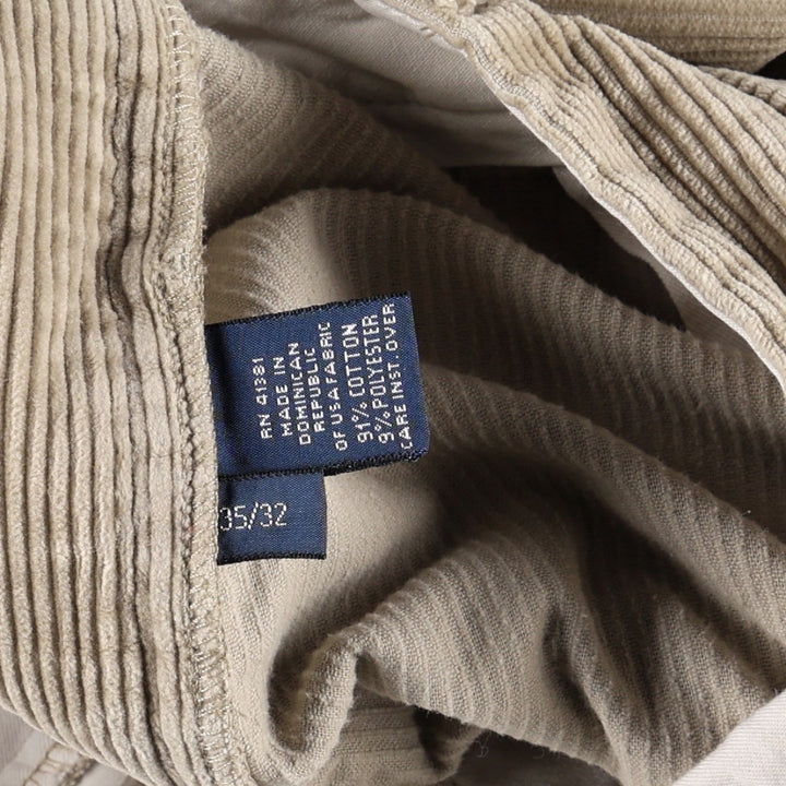 Ralph Lauren POLO GOLF Two-pleat Corduroy Pants, Men's, Size W34 cotton Beige type Vintage Second Hand