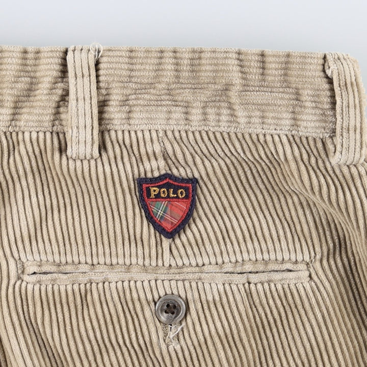 Ralph Lauren POLO GOLF Two-pleat Corduroy Pants, Men's, Size W34 cotton Beige type Vintage Second Hand